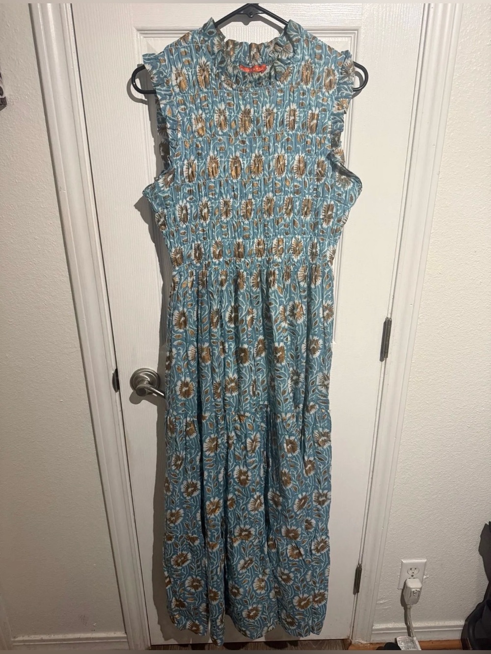 OLIPHANT Smocked Maxi Dress Size L